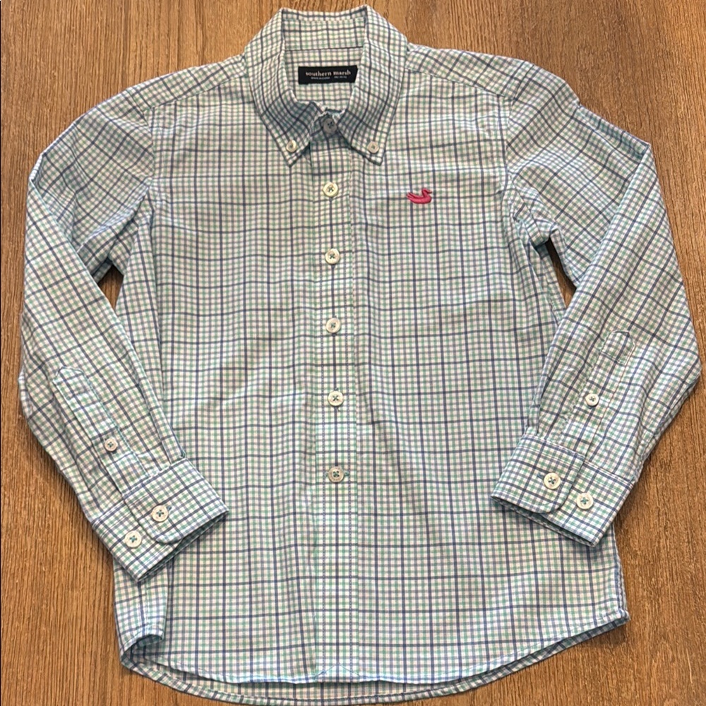 Southern Marsh Boy’s Blue Plaid Shirt